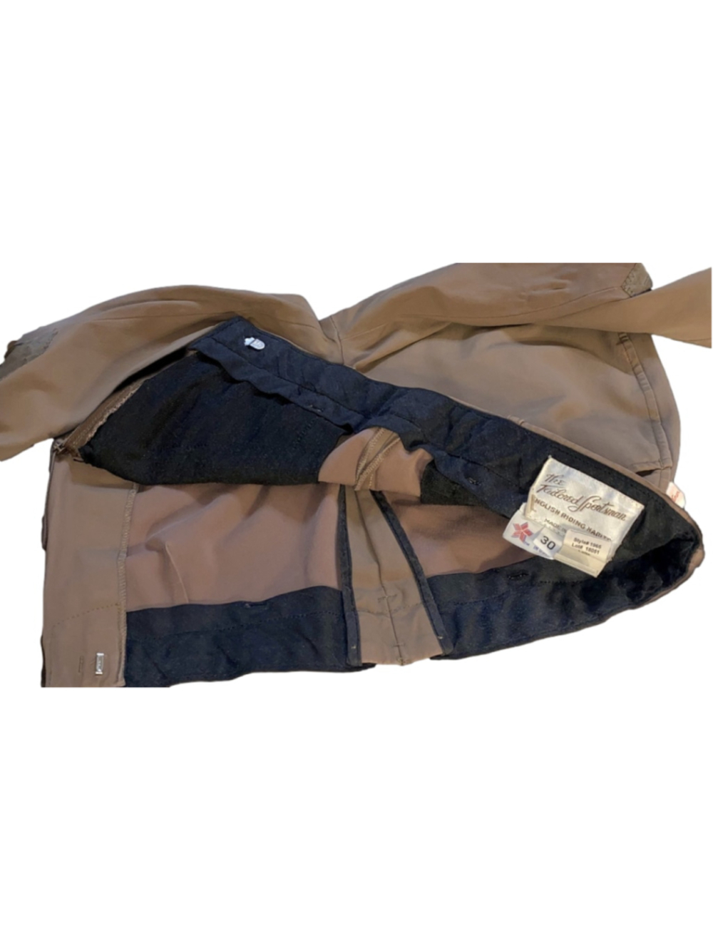 The Tailored Sportsman Wmn 30R Latte Knee Patch Schooling Breeches Side Zip USA - Picture 5 of 14